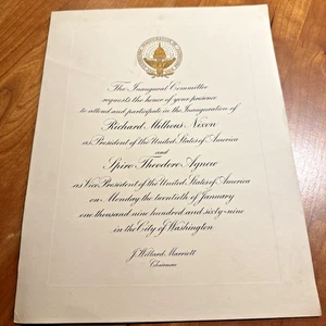 KOSTENLOSER VERSAND! Original Einladung zur Einweihung von Richard Nixon Spiro Agnew 1969 - Bild 1 von 5