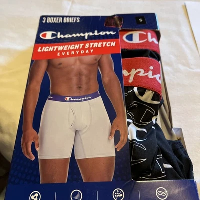 Paquete de 3 calzoncillos boxer Champion para hombre PEQUEÑOS NUEVOS CON ETIQUETAS S 28-30" Foto 1 de 3