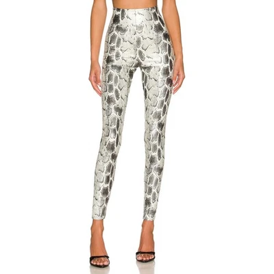 Leggings femininas Commando de couro sintético animal compressão nevoeiro píton tamanho GG nova com etiquetas - Imagem 1 de 4