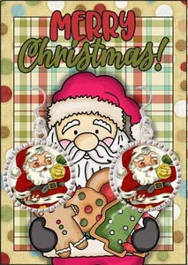 Neu Weihnachten Santa Ohrhänger Vintage Stil 50er Jahre Karte Santa Ohrringe - Bild 1 von 2