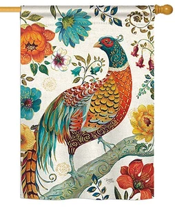 Suzani Peacock Sublimated House Flag - Picture 1 of 1