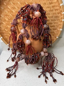 Mazo de Oya Lukumi Yoruba Collares Beaded Necklace VTG Santeria RARE BEADS - Picture 1 of 3