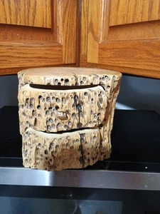 HANDMADE DRIFTWOOD VANITY / JEWEL BOX 2 HIDDEN DRAWERS CUT OUT FROM ONE PIECE - Picture 1 of 6