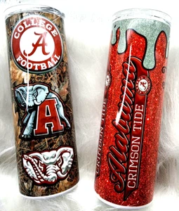 Alabama Crimson Tide4 Football Multicolor 20oz Insulated Tumblers Set Of 2 New - Picture 1 of 4