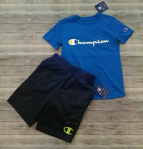 New! Boy's Champion Blue Navy Tee and Shorts Outfit Size Small (8) - Picture 1 of 3
