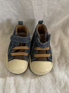 Unbranded Denim Blue Baby Infant Crib Soft Shoes