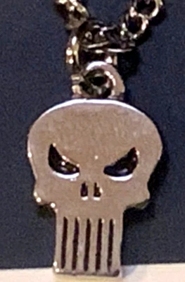 Colar com corrente logotipo do Justiceiro caveira 1/2 polegada Marvel Comics - Imagem 1 de 2