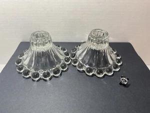 Anchor Glass Boopie Crystal Candlesticks Set Of 2 Anchor Hocking Vintage Pair - Bild 1 von 13