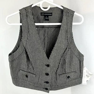 Neu mit Etikett Deadstock Weste Damen Größe PL Larry Levine Denim Eisenbahnstreifen - Bild 1 von 8