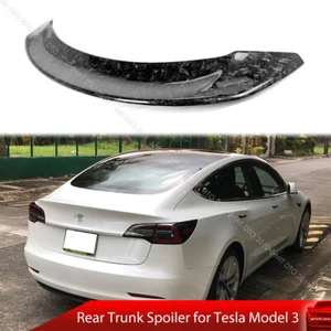 Fit For 17-23 Tesla Model 3 Model3 Sedan S Type Rear Trunk Spoiler Forge Carbon - Foto 1 di 7