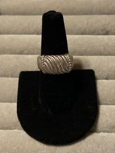 Classy Vintage Judith Ripka Sterling Silver Textured Ring Size 7.25 NICE! - Picture 1 of 7
