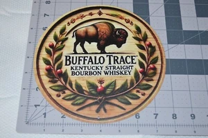BUFFALO TRACE KENTUCKY STRAIGHT BOURBON WHISKEY ~ METAL SIGN ~ 7 3/4" ROUND ~NEW - Picture 1 of 6