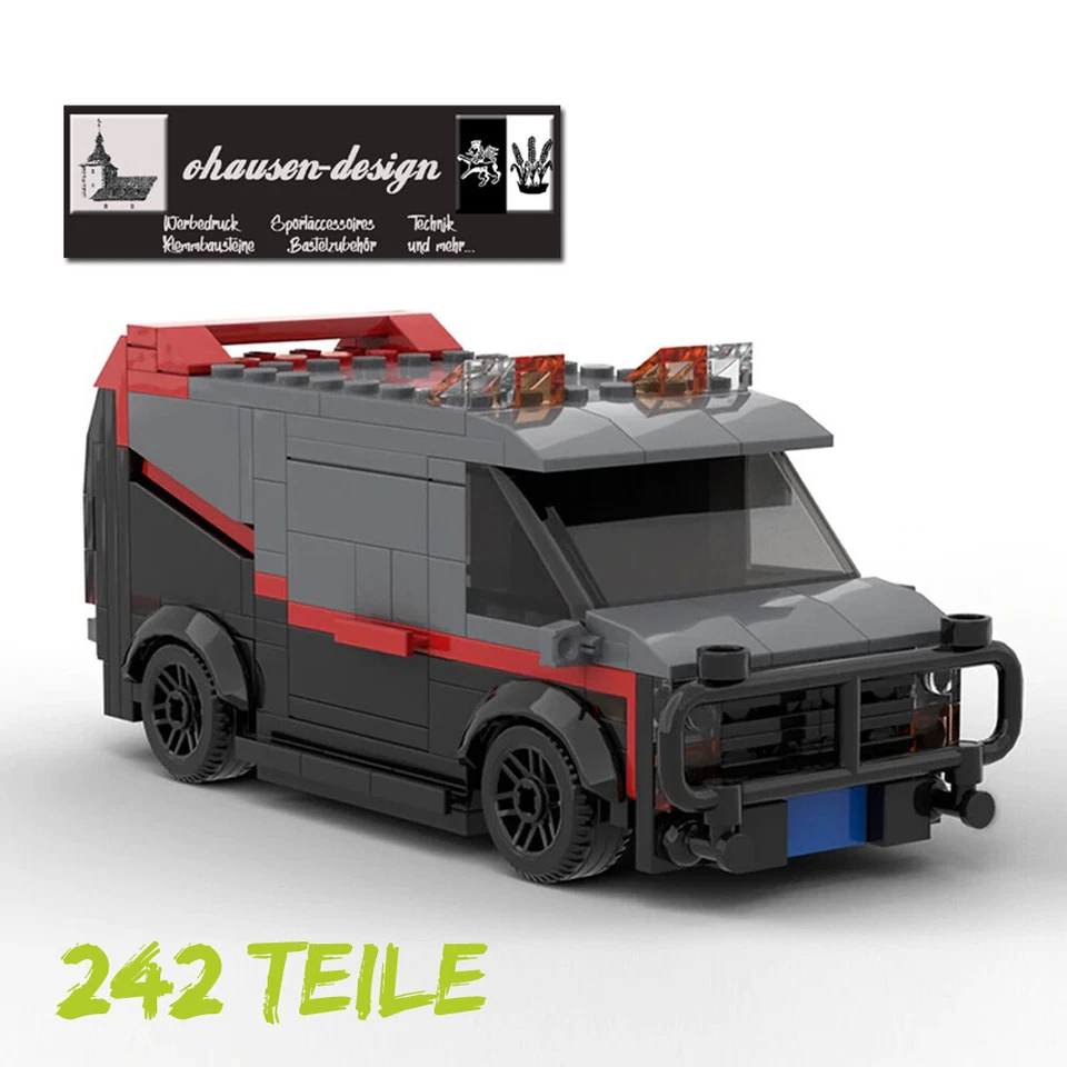 MOC A-Team GMC Vandura B.A. 242 Teile Klemmbausteine 100% COBI 100% kompatibel