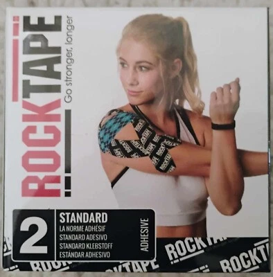1 RockTape Standard Black Tape Roll Kinesiology Sports Recovery 2" X 16.4' New - Image 1 of 2