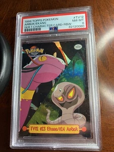 1999 Topps Pokemon #TV12 Arbok/Ekans Rainbow Foil Dots & Rectangles PSA 8 NM-MT - Bild 1 von 2