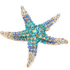 Pentagram Rhinestones Pin Brooch Starfish Clothing Ocean Blue Decorations IDM