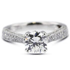 185 Carat F Vs2 Round Cut Earth Mined Certified Diamonds 18K Gold Accent Ring