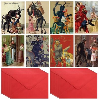 24 juegos de tarjetas navideñas Krampus de Navidad con sobres 5 x 7 pulgadas Krampus C... Foto 1 de 4