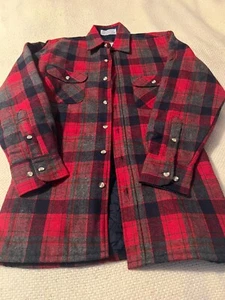 Northwest Territory Mens Small Red, Gray and Black Plaid Long Sleeve Shacket - Picture 1 of 6