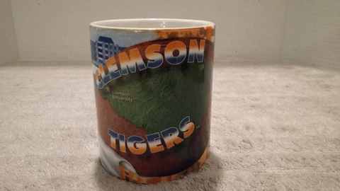 CLEMSON TIGERS Coffee Mug Cup Ceramic NCAA Football Tiger Paw ~ Pre-Owned ~ EUC! Cover