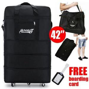 42" 5 WHEEL EXTRA LARGE LIGHTWEIGHT LUGGAGE TROLLEY SUITCASE TRAVEL BAG HANDBAG - Picture 1 of 15