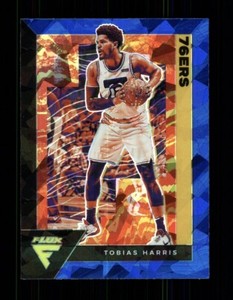 2020-21 FLUX #135 TOBIAS HARRIS BLUE CRACKED ICE PRIZM - PHILADELPHIA 76ERS