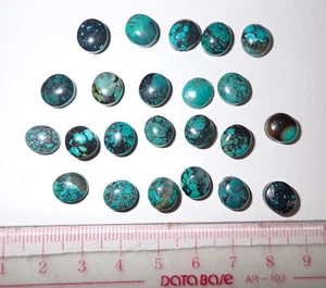 Turquoise Stone Oval 9x8 mm Flat Cabochon 55.5 Carat 23 pieces 11.1 gram - Picture 1 of 9