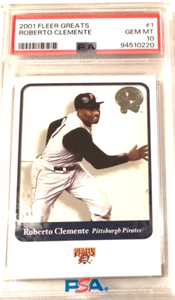 Roberto Clemente Pittsburgh Pirates 2001 Fleer Greats #1 PSA 10 GEM MINT!! - Picture 1 of 2