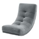 Posh Living Allana Upholstered Sherpa & Wood Rocking Chair in Gray