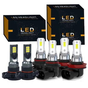 For 2007-2013 GMC Sierra 1500 2500 3500HD 6000K LED Headlights + Fog Bulbs Kit - Picture 1 of 15