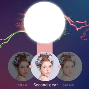 Mini Q Selfie Ring Light Flash LED USB Clip Mobile Phone Fill Lamp (Pink) - Zdjęcie 1 z 7