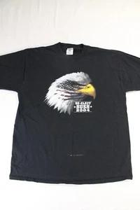 Vintage Size XL Re-Elect George Bush 2004 T-Shirt Eagle Flag Black Graphic Shirt - Picture 1 of 6
