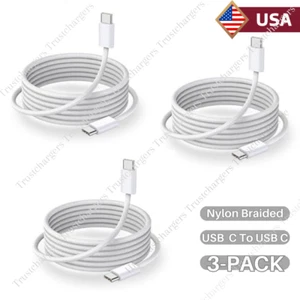 3X 60W USB C to USB C Cable Braided Type C Fast Charging Cord For iPhone 15 Pro - Picture 1 of 14