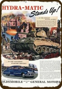 1945 Cadillac M24 WWII Panzer mit alter 75mm Kanone DEKORATIVE REPLIKA METALLSCHILD - Bild 1 von 1