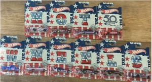 Hot Wheels 50 Anniversary Stars and Stripes 10 Car Complete Set - Picture 1 of 11