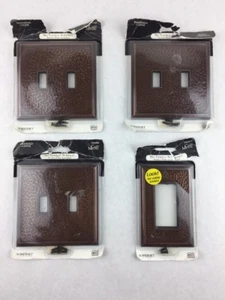 Lot of 4 Copper Factory CF120AN Solid Hammered Switch Plates - Picture 1 of 5