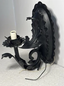 Arte De Mexico Spanish Gothic Wall Sconce Light Black Metal 12x7x9” - Picture 1 of 8