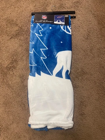 New Buffalo Bills Super Soft Plush Reindeer Christmas Blanket Size 60x70 Cover