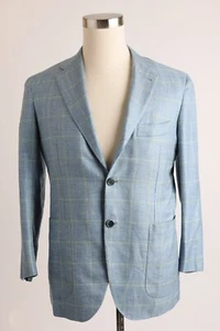 $6,800 Kiton Cashmere/Linen/Silk Blazer Jacket Coat SZ 46/36 Baby Blue LNWOT - Picture 1 of 6