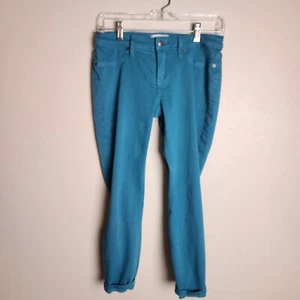 Pantalones para mujer Lila Ryan 27P algodón elástico al tobillo verde azulado sin bolsillos delanteros  - Imagen 1 de 8