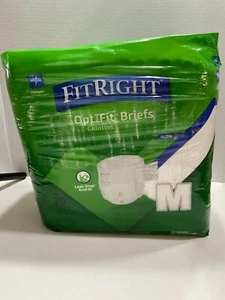 FitRight OptIFit Ultra Size Medium 32"-44" Adult Diapers Briefs Pack of 20 - NEW - Picture 1 of 8