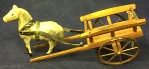 Carro de madera tirado por caballos Alemania vintage años 40 ruedas móviles M433 - Imagen 1 de 7
