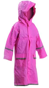 Pink XXL Kids Water Proof Rain Coat with Reflector - Juniors Premium Rain Jacket - Picture 1 of 1
