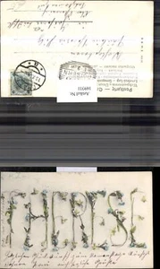 169311,Namenstag Wort Therese mit blaue Blumen - Picture 1 of 1