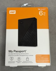 WD 6TB My Passport tragbare externe Festplatte WDBR9S0060BBK-WESN - Bild 1 von 3