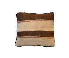 Beige Brown Striped Oriental Cushion Cover Handmade Traditional Kilim Cushion