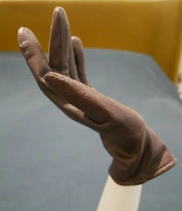 VINTAGE 60er 70er Jahre satte braune Lederhandschuhe Gr. 6,5 warm Winter gefüttert Handschuhe - Bild 1 von 8