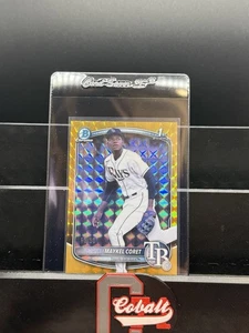 MAYKEL CORET 2025 BOWMAN CHROME 1ST GOLD GEOMETRIC REFRACTOR TAMPA RAYS /50 - Picture 1 of 1