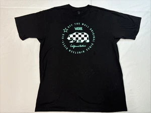 Vans Off The Wall schwarzes kurzärmliges Herren-T-Shirt mit Rundhalsausschnitt Größe X Large - Bild 1 von 8