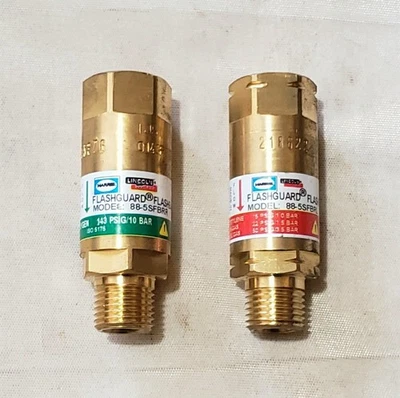 Harris Flashguard 88-5FBR Flashback Arrestor Set Regulator Oxygen Fuel 4301651 - Image 1 of 2